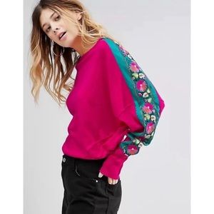 Free People Wallflower Pink Pullover Sweater